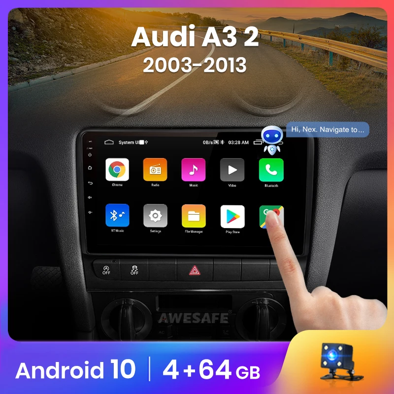 Radio 2 Din Android Audi A3 8p AWESAFE AI Voice 2 din Android Auto Radio for Audi A3 8P 2003 2013 Car