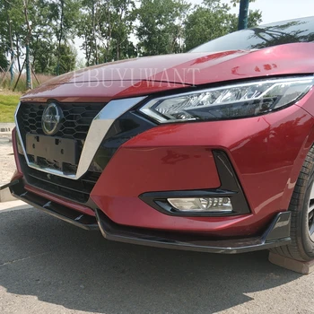 

Carbon Fiber Look/ Black 3Piece Car Front Bumper Lip Chin Bumper Body Kits Splitter Diffuser For 19 Nissan Sentra SYLPHY 2019