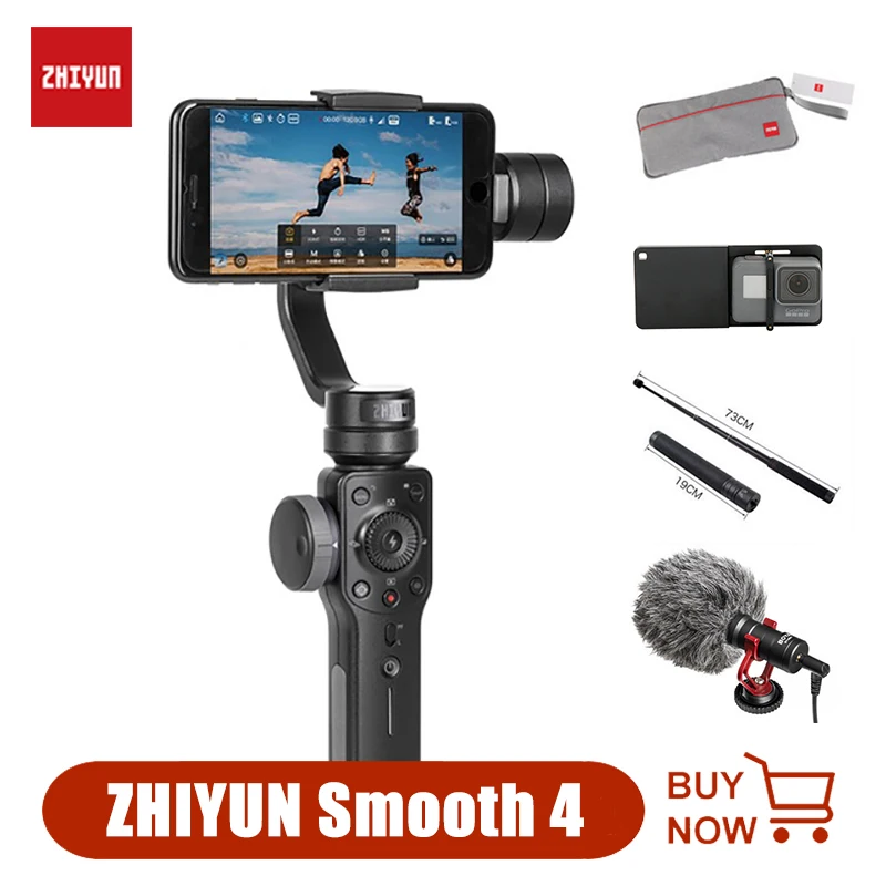 Zhiyun Smooth 5 4 Handheld Smartphone Gimbal Stabilizer 3-Axis Video for iPhone 11 Pro Max XS XR Action Camera | Электроника