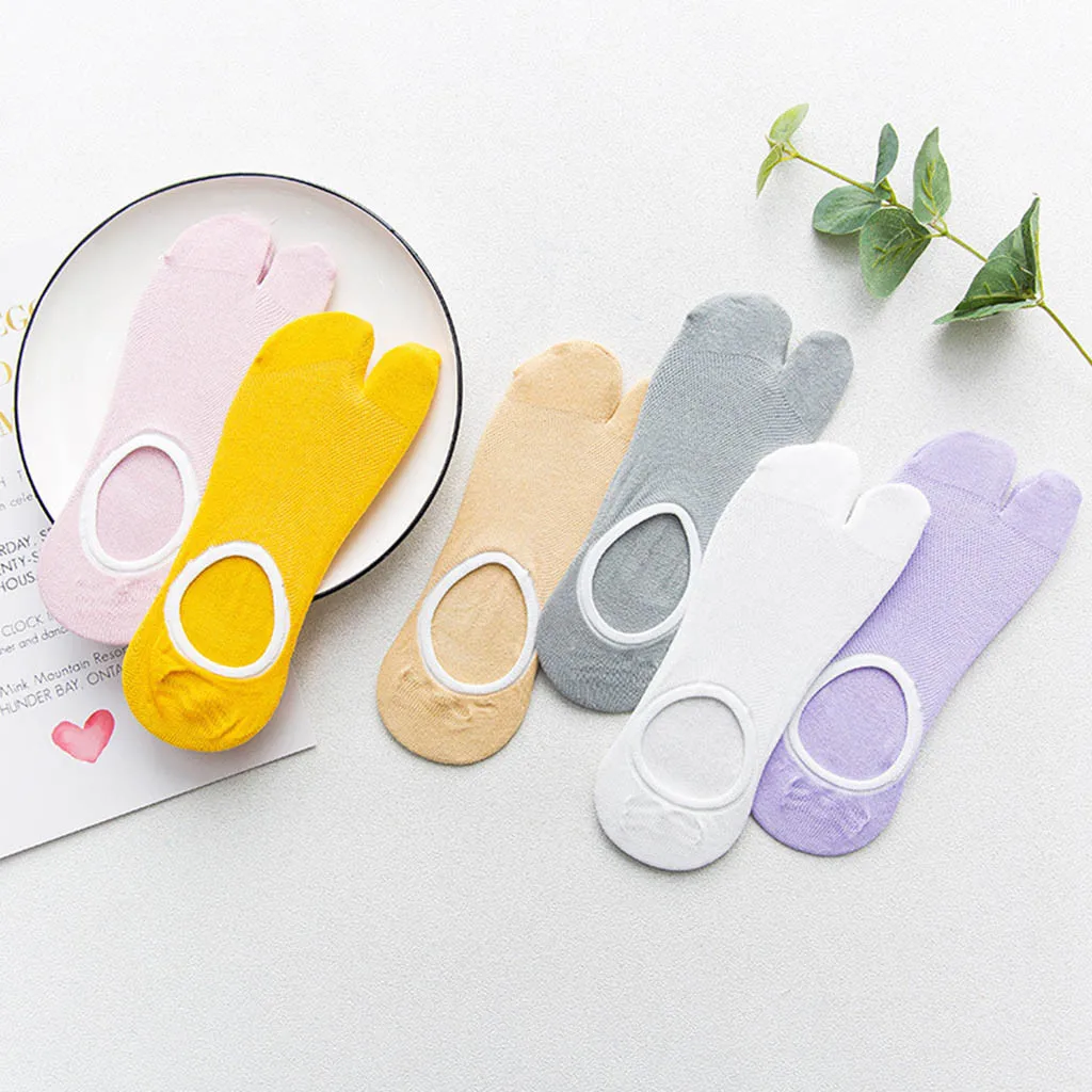 

Funny Socks Various Color Women Print Multicolor Toe Socks Two Finger Socks Warmer Cotton Warmer School Students Hot Sale@3