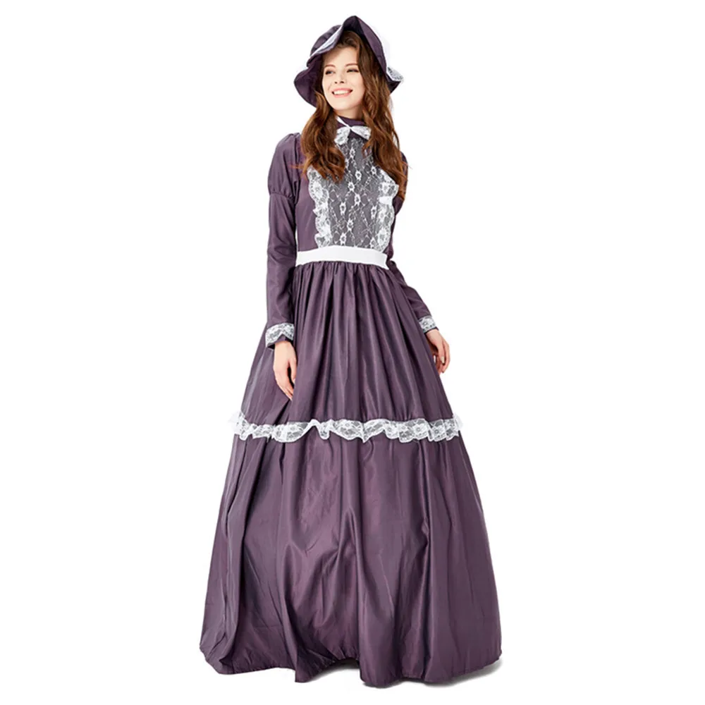 

Halloween Party Susan B Anthony Prairie Lady Cosplay Costume Historical Themed Colonial Village Rural Farm Ladies House Dress