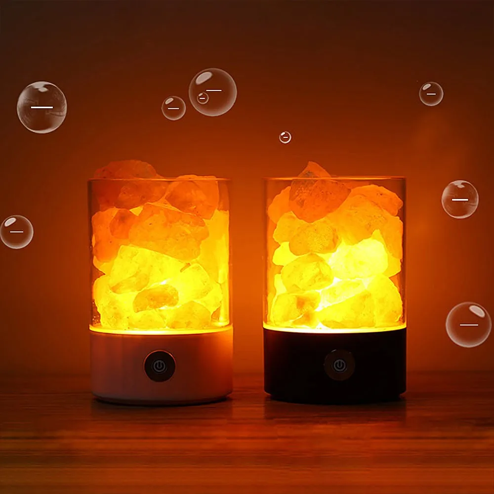 

Himalaya Salt Light Dimmable Natural Pink Treatment Crystal Rock Night Light with USB Charging for Bedroom Office Yoga Room