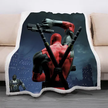 

Deadpool movie characters 3D Demon Fleece Blanket full printed Wearable Blanket Adults/kids Fleece Blanket drop shippng style-2