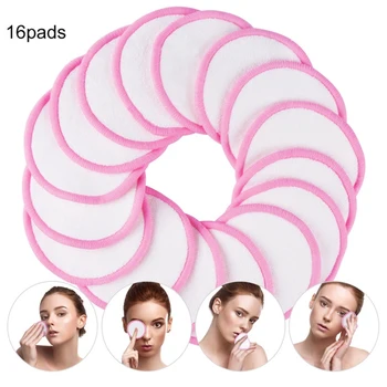 

16Pcs Reusable Makeup Remover Pads Washable Eco-Friendly Natural Organic Bamboo Cotton Round Pads with Laundry Bag