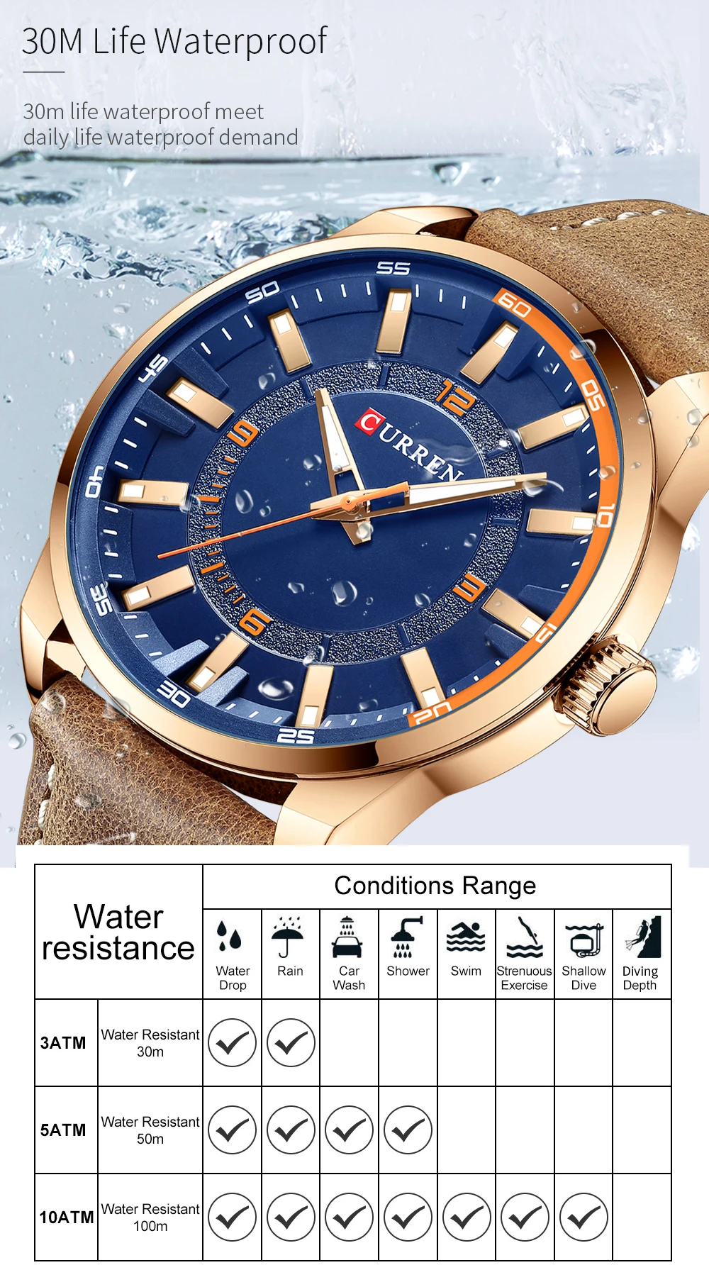 Herren Schwarz Casual Leder Quarz Einfache Kreative Uhr Geeignet für_voghion.com