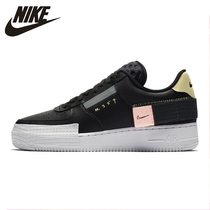 Nike 19 Осень Мужчины AF1 Air Force повседневная обувь для скейтбординга нескользящие спортивные удобные уличные кроссовки # CI0054-001
