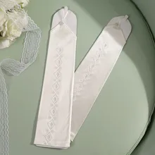 Белые митенки для невесты элегантный слоновой кости короткий атласный перчатки свадебные аксессуары украшения свадебные ST226