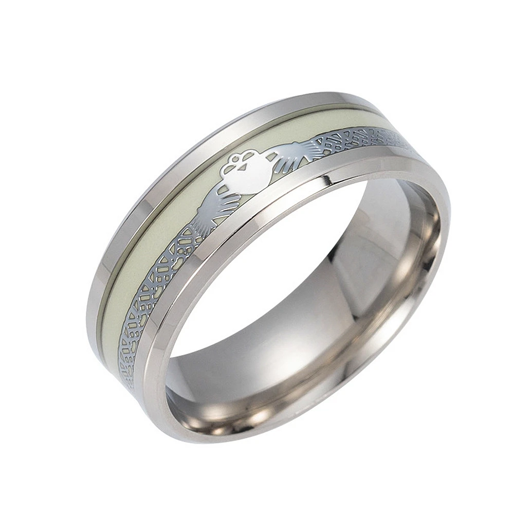 Классические светящиеся кольца claddagh с сердечками в обе руки, кольца из нержавеющей стали и углеродного волокна для мужчин и женщин, светильник