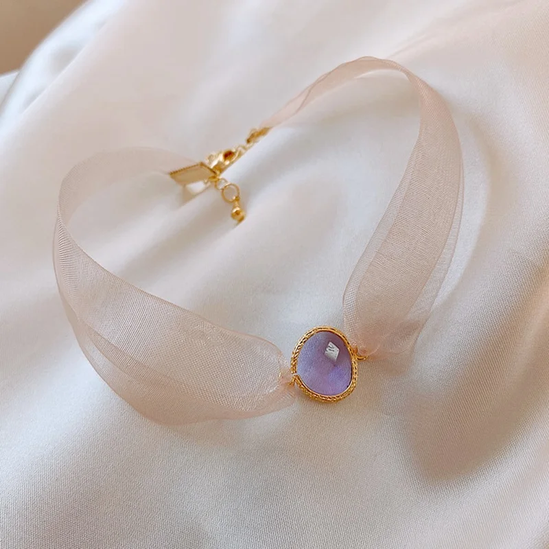 Short Choker Necklace Pendants Crystal MENGJIQIAO Elegant Baroque-Style Fashion Party Jewelry