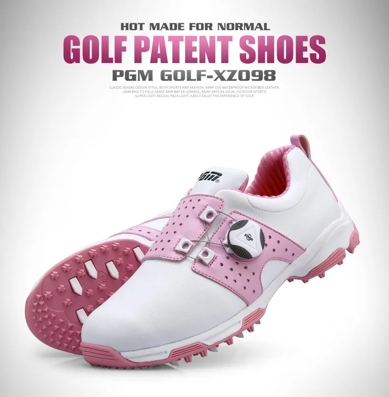 Pgm обувь для гольфа Женская легкая ручка пряжки обувь без шнурков водонепроницаемые дышащие кроссовки женские нескользящие кроссовки