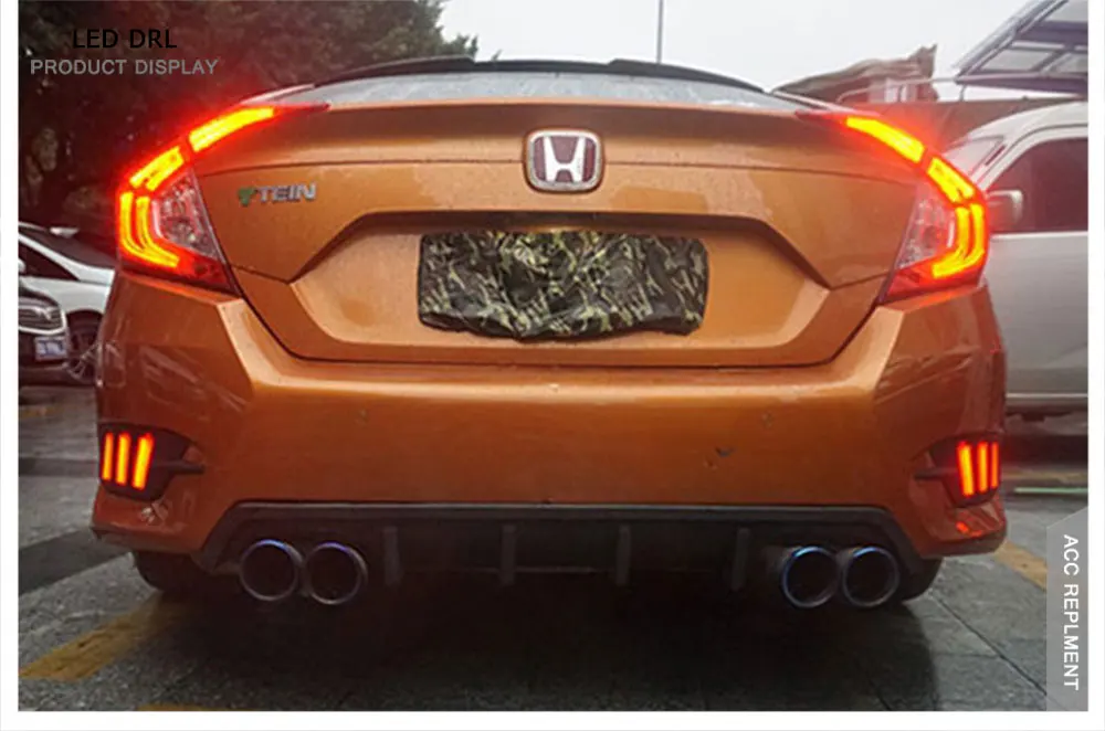 Светодиодный задний бампер светильник для Honda Civic- высокая яркость светодиодный руководство DRL светодиодный туман светильник с сигнальные лампы светильник, 1 пара