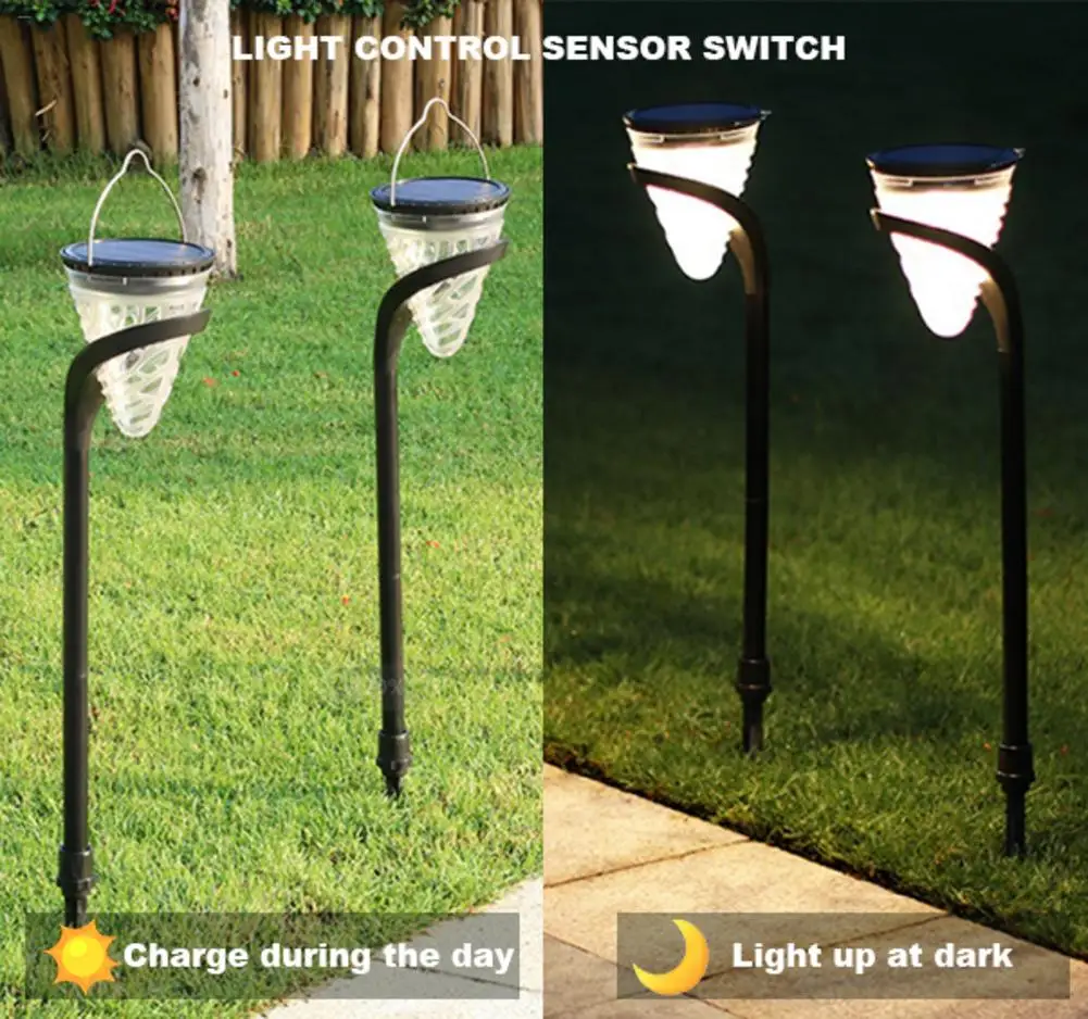 2PCS Solar Landscape Lights Wall Lamp LED Landscape Garden Light For Outdoors Courtyard Corridors Christmas Decoration