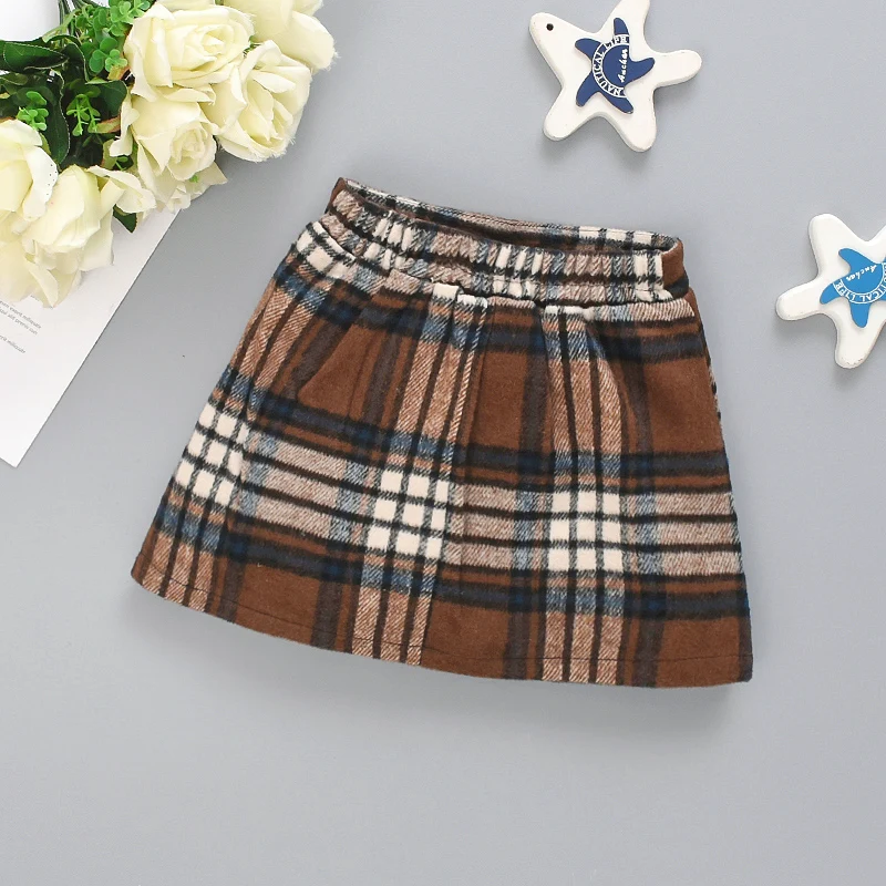 Юбка для маленьких девочек; весенне-Осенняя детская клетчатая юбка; хлопковая юбка; детская одежда; хлопковая детская одежда