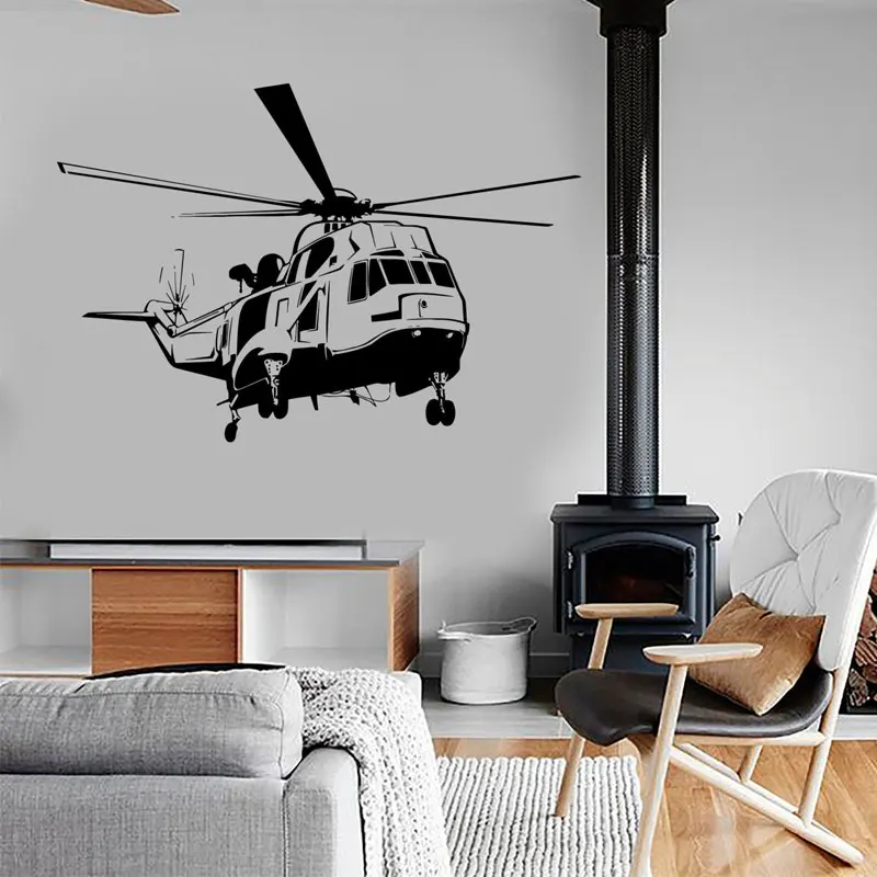 

Helicopter Army Air Force Wall Sticker Vinyl Home Decor Desgin Teens Room Boys Kids Bedroom Army Decals Murals Wall Poster A268
