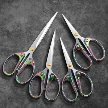 

1Pc Color Titanium Stainless Steel Vintage Scissors Sewing Scissors for Needlework Tailor Shears Fabric DIY Tool Cutter