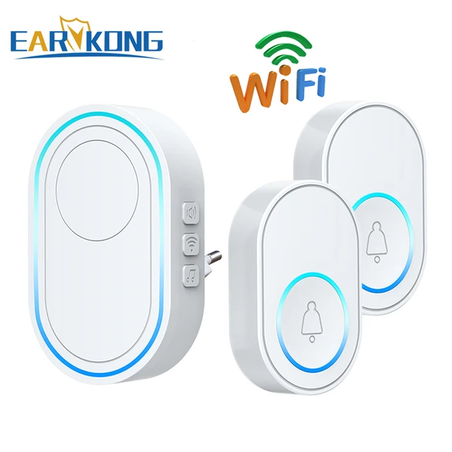 Intelligent Wireless Doorbell Home Welcome Doorbell Waterproof 300m Remote Smart Door Bell Chime EU UK US Plug Optional 1receiver 2buttons G