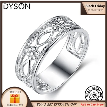 

Dyson 925 Sterling Silver Rings Hallow Plain Simple Rings For Women Girls Friends Daily Office Fashion Accessories Fine Jewelry
