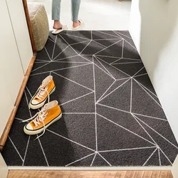 Anti-Slip  PVC Door Mats Carpet Nordic Minimalist Dust Carpet Kitchen Mat PVC Silk Loop Entrance Doormat for Hallway