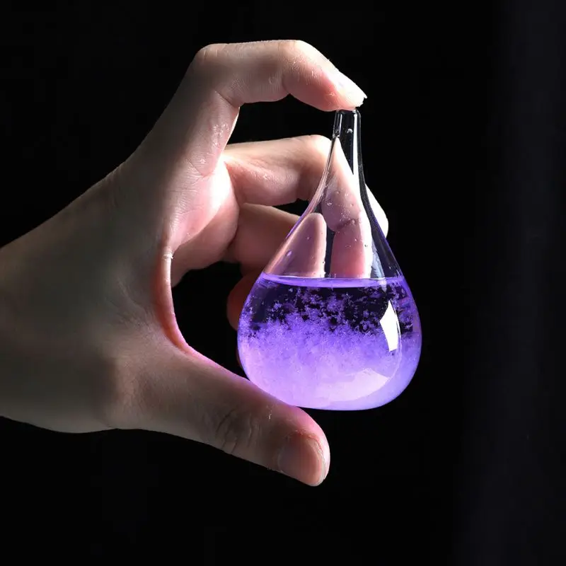 1 шт., прозрачная бутылка для погоды, мини-капли воды, стекло, бутылка для измерения давления, украшение, украшение для дома, свадьбы, ремесло - Цвет: Purple