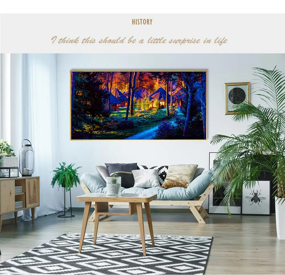 DDHH Wall Art Large Size Colorful Forest Trees Canvas Poster Art Prints Modern For Living Room Home Decorative Picture