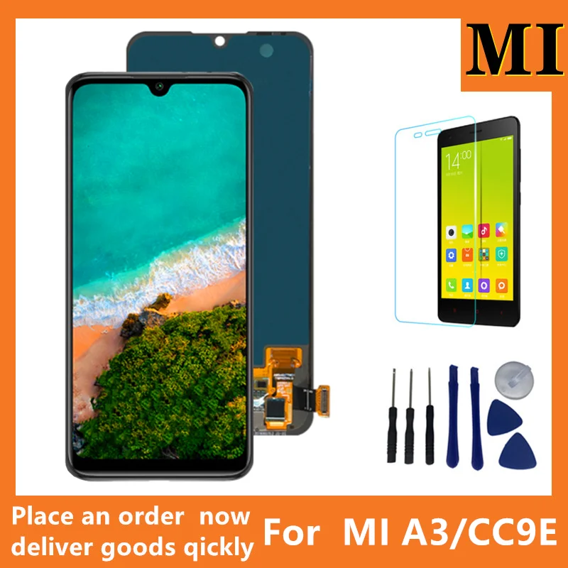Super AMOLED Display For Xiaomi Mi CC9E LCD Touch Screen Digitizer Assembly With Frame A3 MiA3 Lcd | Мобильные телефоны и
