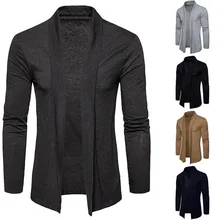 Мужской однотонный платок, свитер, мужские модные тонкие пальто, мужской кардиган с длинным рукавом, вязаные свитера, куртки, топы J743