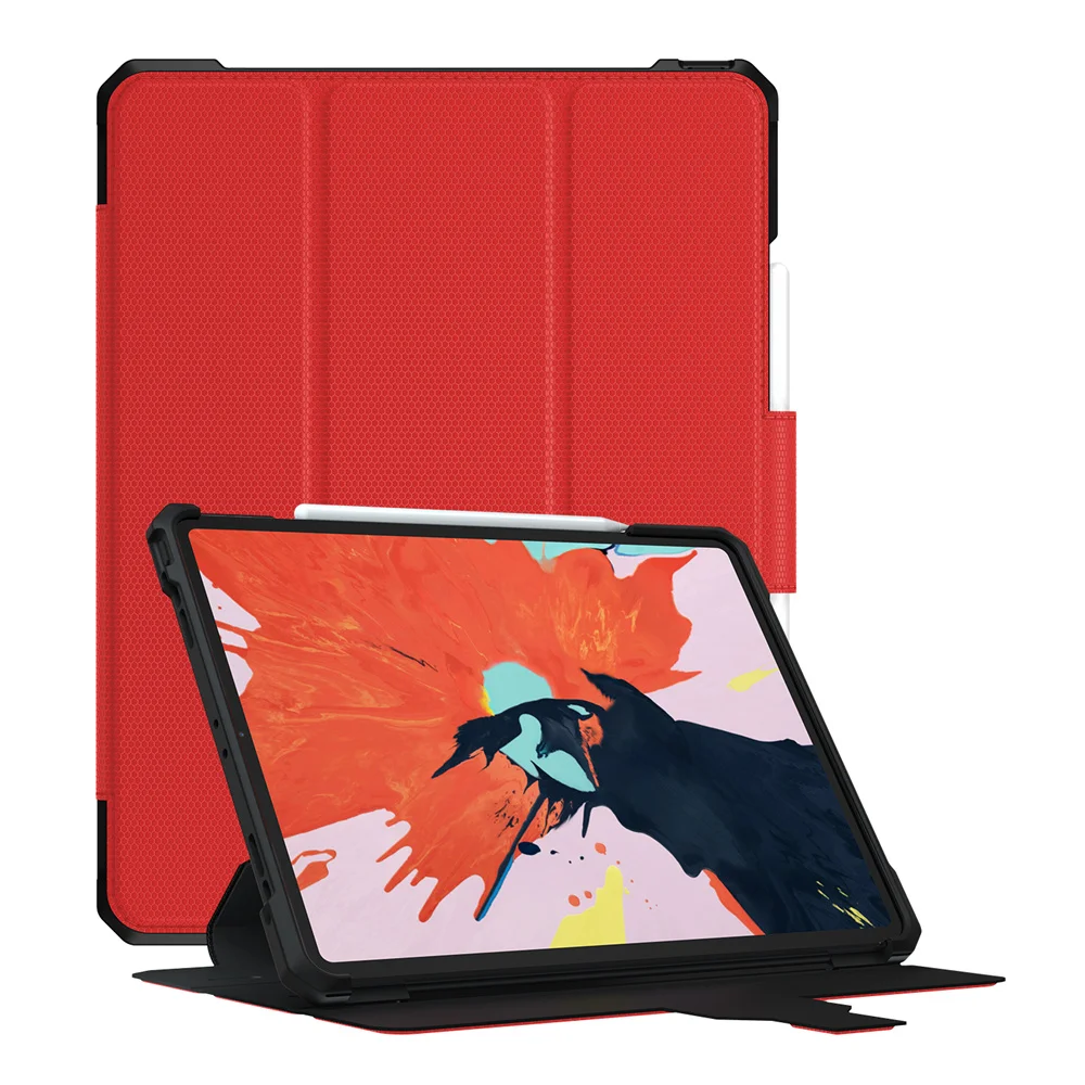 Умный чехол для iPad Pro 12,9 дюйма кожа+ ТПУ задняя крышка с карандашом держатель плечевой ремень ударопрочный защитный корпус KTZ - Цвет: Red