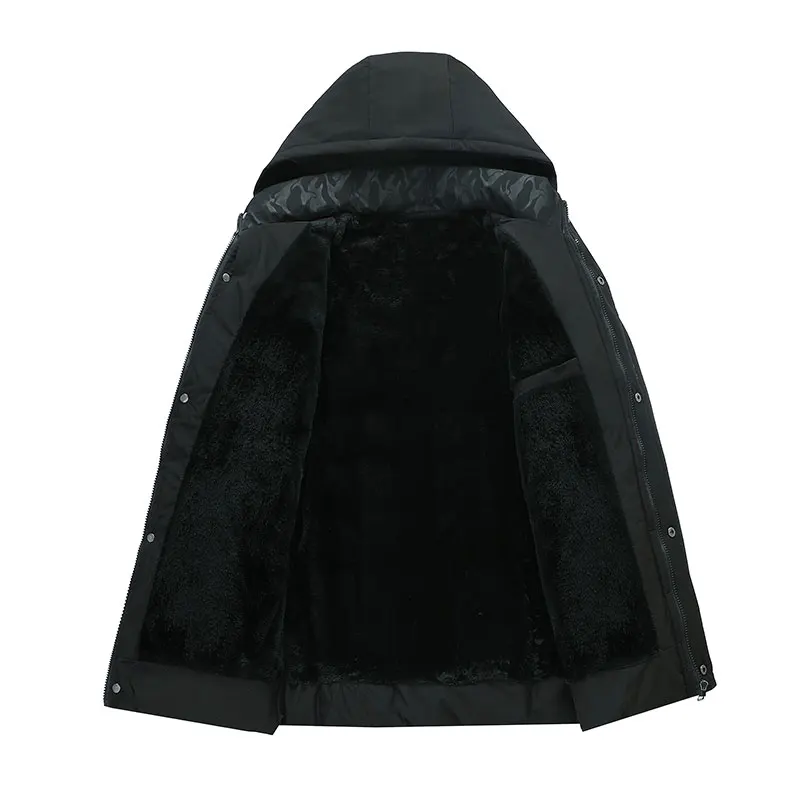 High Quality Winter Men Down& Parkas Cotton-padded Jackets Men' s Casual Velvet Warm Thicken Coats OverCoat Warm Clothing Big