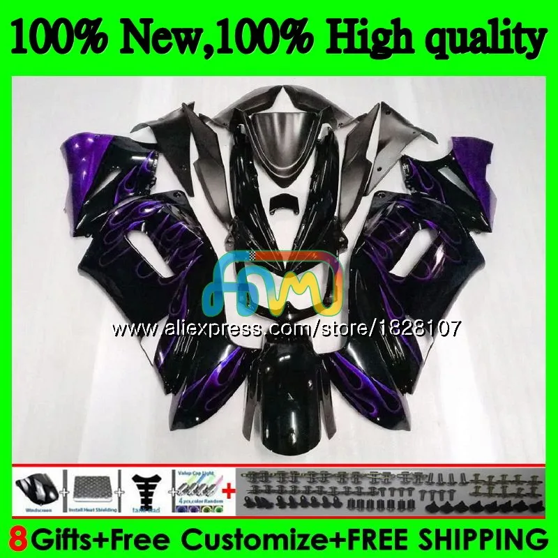 Корпус для KAWASAKI 650R ER6 F 650 R ER 6 F ER6F 06 650R-ER6F 6BS. 62 ER-6F ER 6F 06 07 08 2006 Фиолетовый Огонь 2007 2008 комплект обтекателей