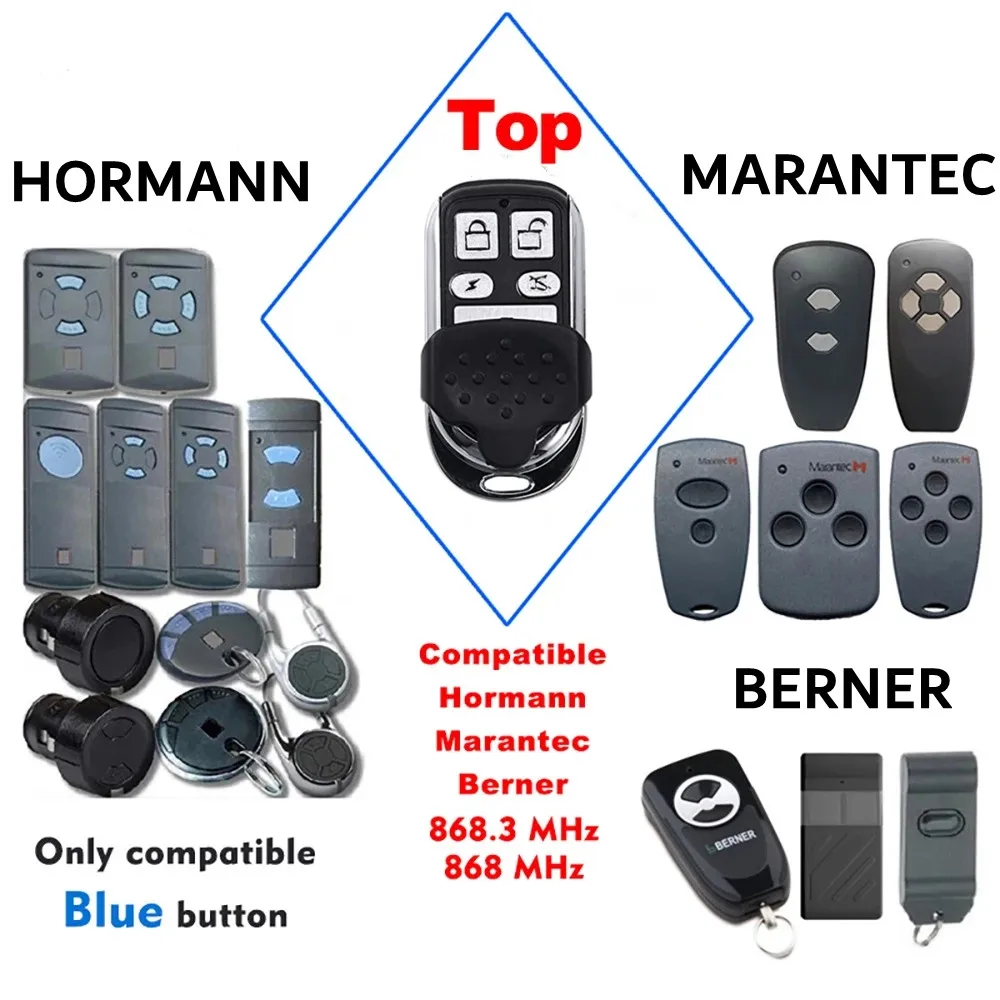 Hormann Berner Marantec 3 In 1 Garage Porta Telecomando Clone Auto Scan 4Ch Apriporta Per Hse2 Hse4 Digital 302 313 868 Mhz
