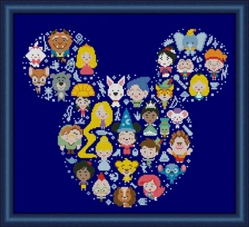 

Top MM Gold Collection Counted Cross Stitch Kit Cross stitch RS cotton with cross stitch no print Mouse head 1-S