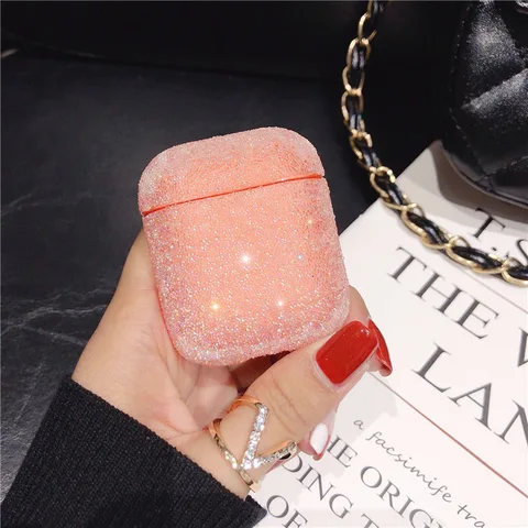 Crystal Sparkling Diamond Cases For Airpods Case 1 2 Protective Earphone Cover Earphone Accessories Airpods Charging Box