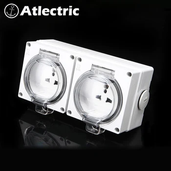 

Atlectric Universal Weatherproof Socket Waterproof Dust Proof Switch Outdoor Wall Power Socket Electrical Outlet Industrial