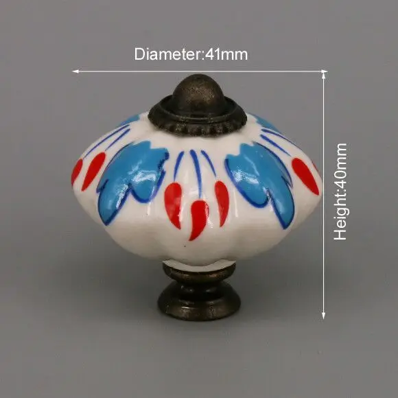 One Piece Vintage Ceramic Door Knobs for Cabinet Drawer, Closet Cupboard Wardrobe  furniture door  Pull Handle CHK027