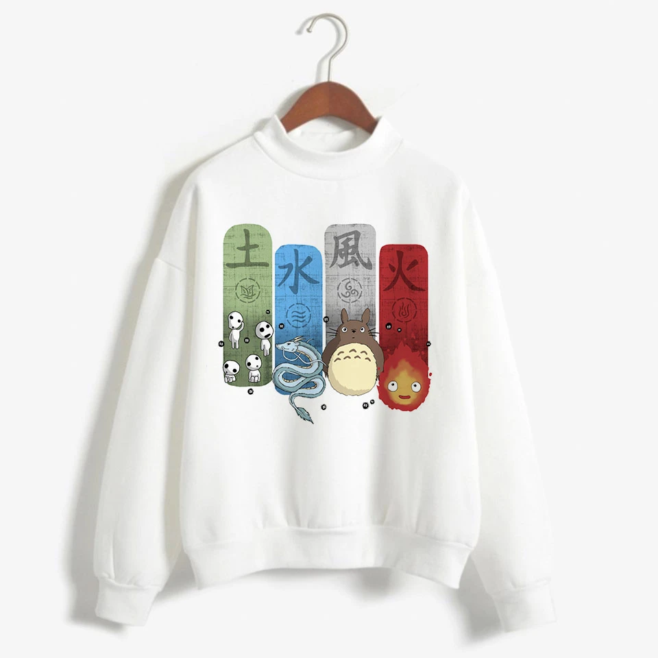 Толстовка с капюшоном для женщин толстовка студии Ghibli Kawaii негабаритный женский