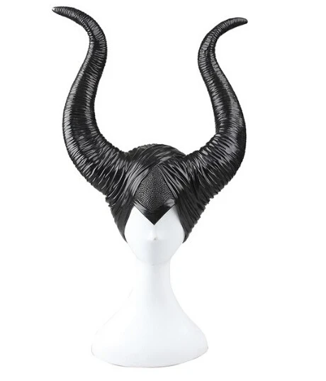 Черный длинный кожаный плащ Maleficent для взрослых, Женский карнавальный костюм на Хэллоуин, костюм Ангелина, плащ ведьмы для косплея, платье+ рога