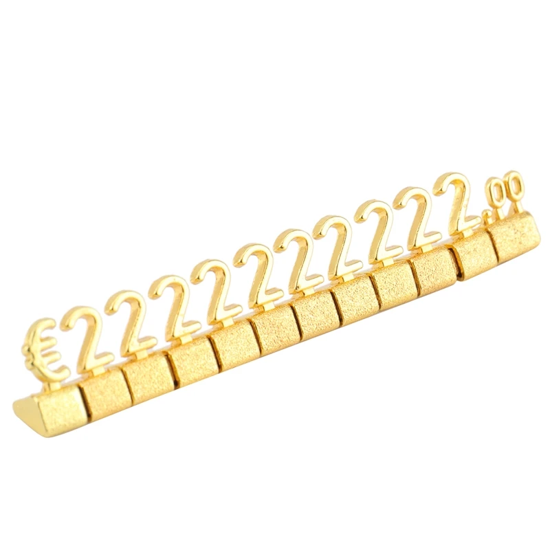10 Sets 3D Metal Shelves Adjustable Price Square Kit For Shop Display Jewelry Watch Shop Office Display Price Label Gold