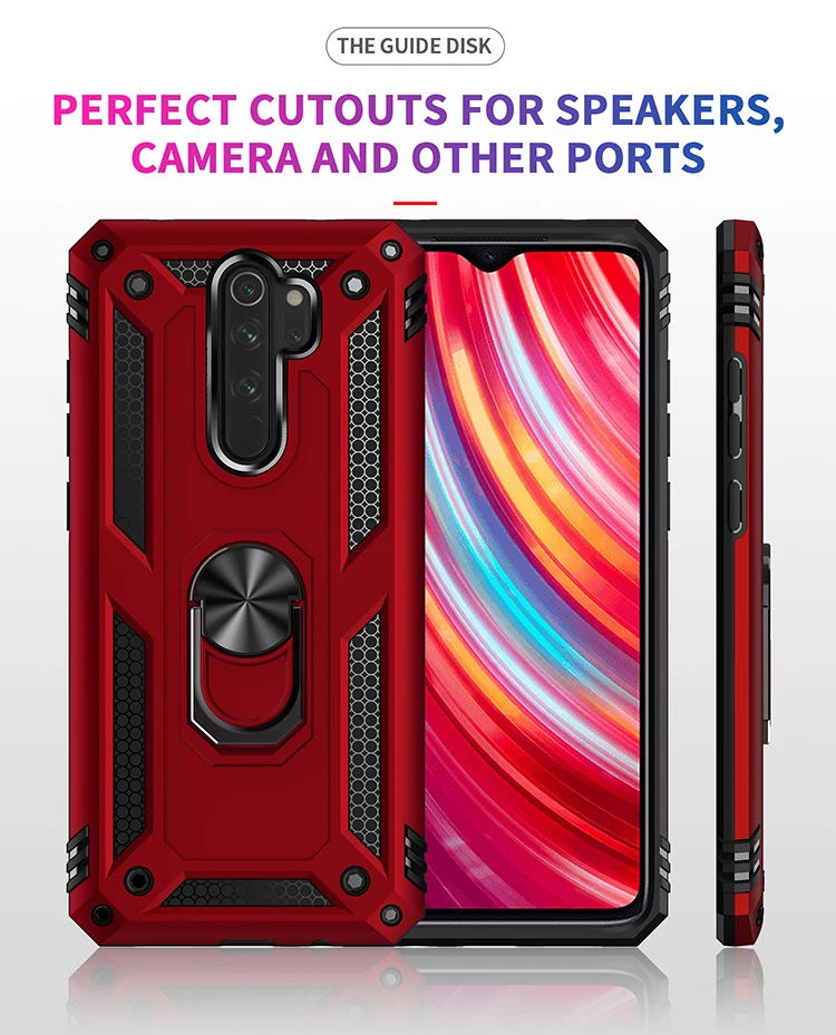 Shockproof Phone Case With Finger Ring For Xiaomi Redmi Series_voghion.com