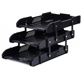 

Adjustable 3 Layers,A4 Document File-Tray Rack File Shelf Frame Paper File Organizer Home azine Tray Office Supplies