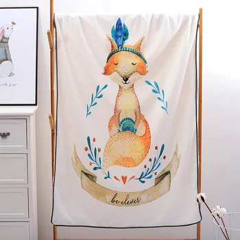 

Nordic Style Animals Painted Baby Blanket Soft Kids Bed Spread Children Blanket Fleece Newborn Baby Swaddle Receiving Blankets