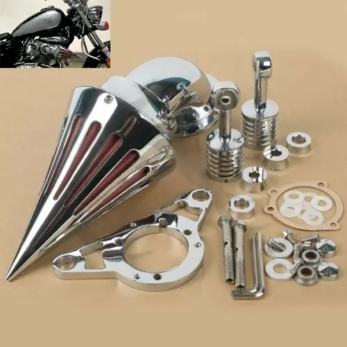 МОТОЦИКЛ хром Спайк Воздухоочиститель Впускной фильтр для Honda Harley Dyna Sportster Softail Touring