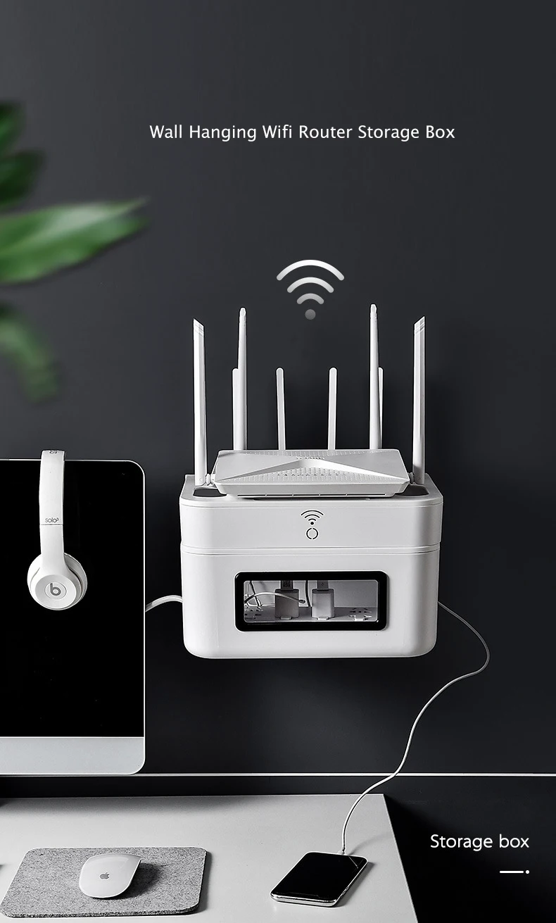 Беспроводной Wi-Fi роутер коробка для хранения отдельная настенная подвесная полка для маршрутизатора Кабельный органайзер зарядное устройство органайзер для хранения