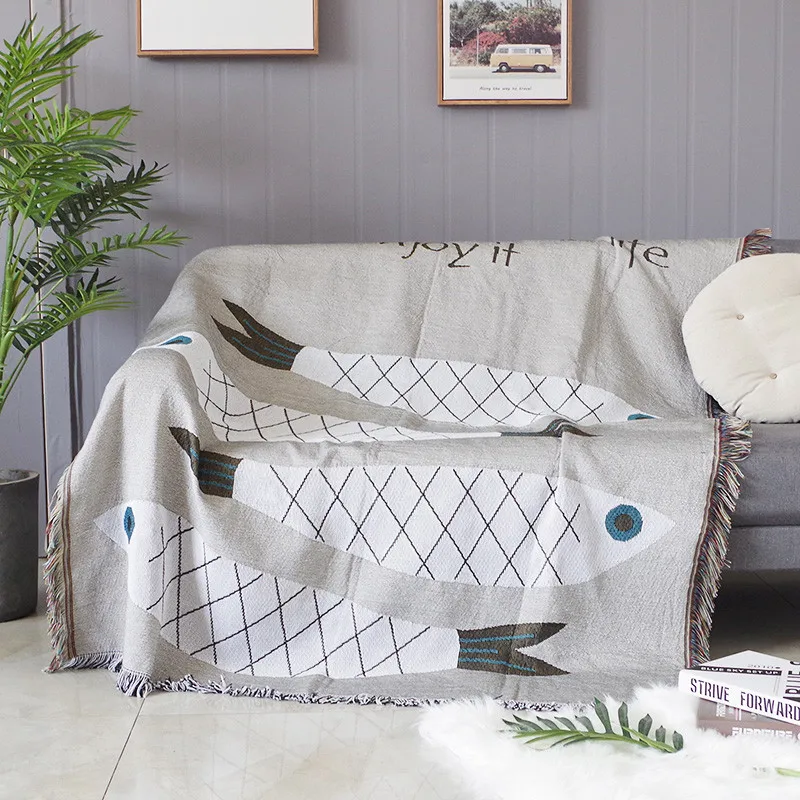 Multifunction Throw Blanket Navidad Christmas Decorations For Home Sofa Covers Cobertor Fish Plaid Dust Cover Blankets For Bed