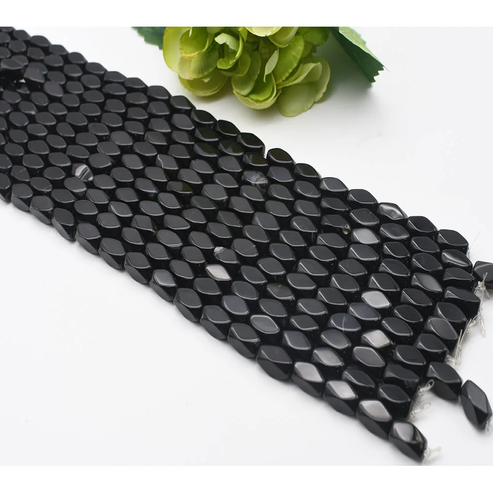 

2strands/lot 16mm Natural Faceted Black Irregular column Agate stone beads For DIY Bracelet Necklace Jewelry Making Strand 15"