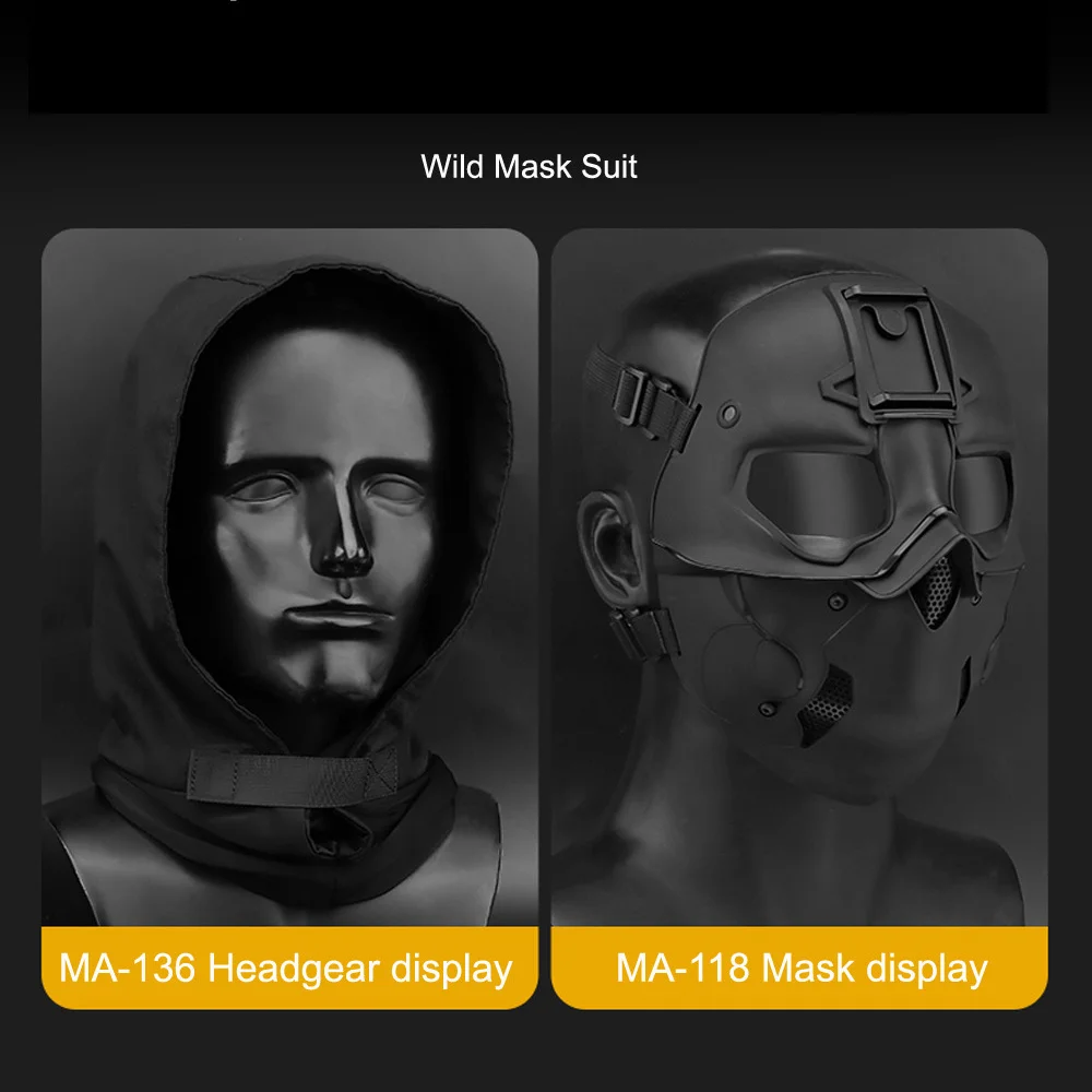 Multi-Function Tactical Full Face Wild Mask with Night Vision Compatibility for Cosplay and Party Props