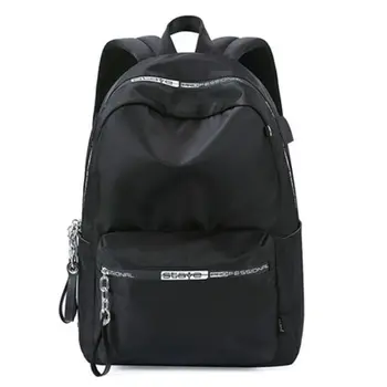 

New Nylon Backpack School Travel Bag Daypack with USB Charging Port Bookbag for Teenager Girls