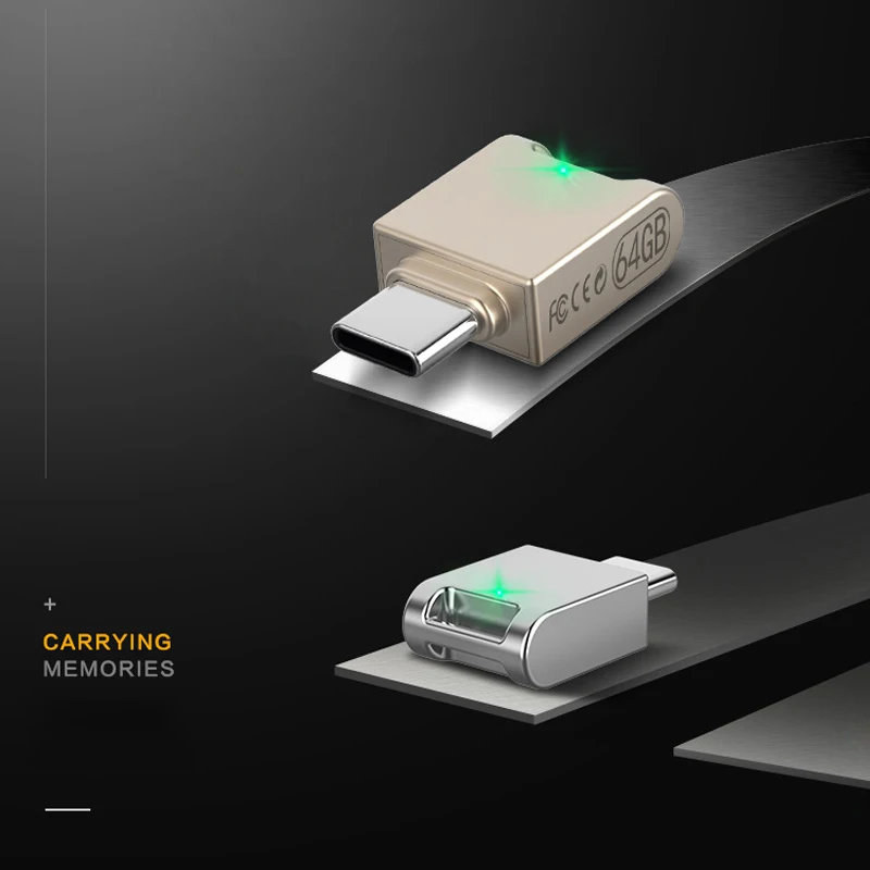 Портативный Мини OTG Флешка USB C 32 Гб 64 Гб Флешка мобильный телефон Тип C U диск для смартфона