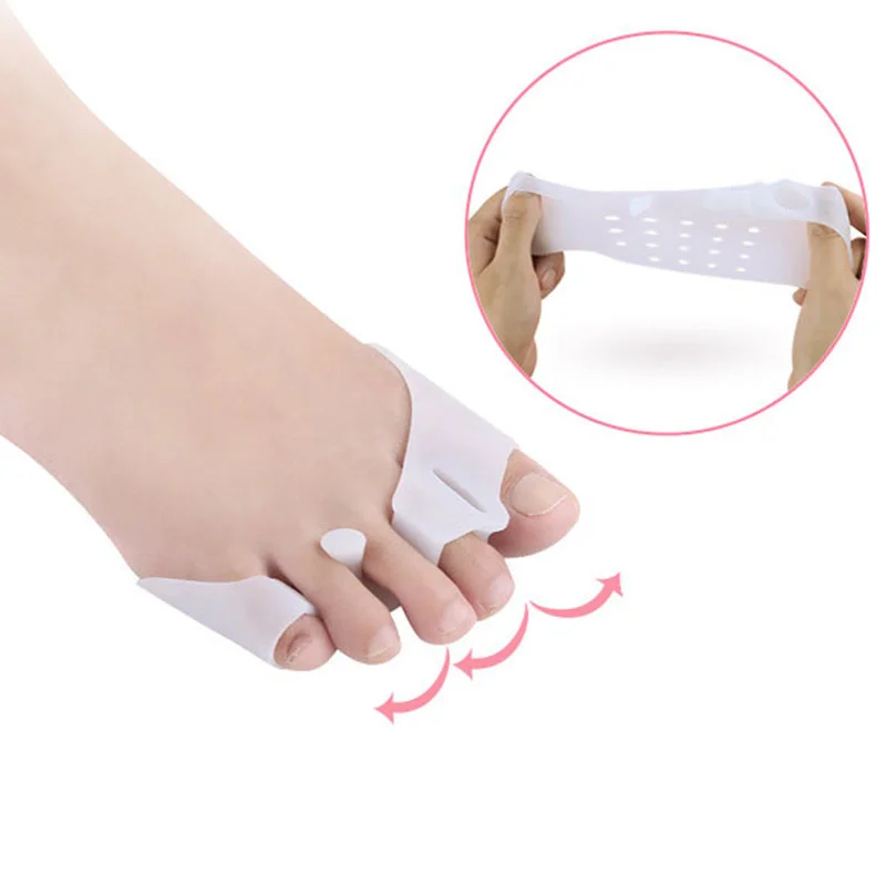 1Pair Silicone Foot Finger Toe Separator Foot Care Tool Splint Straightener Corrector Hallux Valgus Massager
