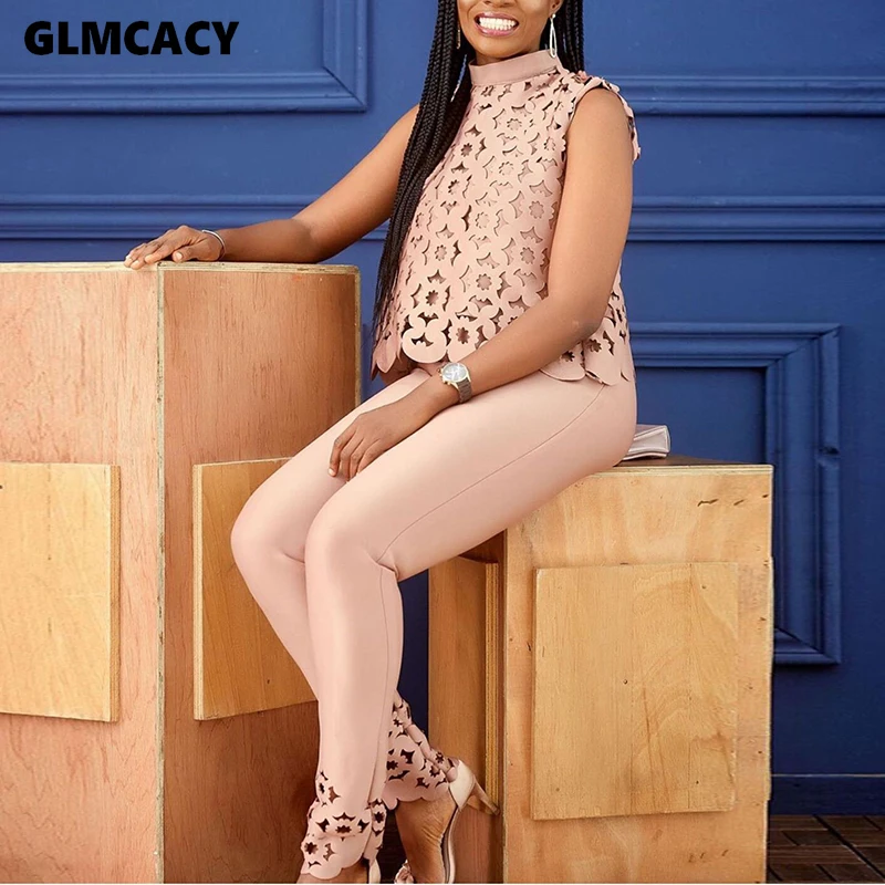 Женский комплект из двух предметов больших размеров блузка с вырезами и длинными