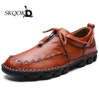 

SKQOKD Men's Casual Shoes Brand Men's Loafers Moccasins Outdoor Comfortable Male Driving Shoes Handmade Leather Man Footwear